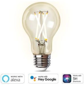 8.8W A19 Clear Glass Filament Smart Light Bulb Compatible with Alexa, Google Assistant & Siri Shortcuts