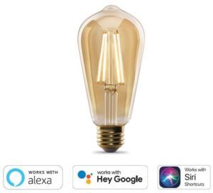 5 Watt E26 Base 2100K Filament ST19 Light Bulb Compatible with Alexa, Google Assistant & Siri Shortcuts