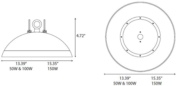 NSF Food Grade High Bay Dimensions NSF Food Grade High Bay Dimensions